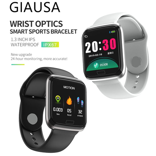 GIAUSA Smart Band Heart Rate Monitor Fitness Bracelet Blood Pressure IP68 Waterproof 9.9mm Thickness Watches Pk Fitbits miband 3