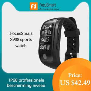 FocusSmart  S908 Bracelet GPS IP68 professional waterproof Sport Modes watchsmart Heart Rate Tracker Smart Band For IOS Andriod